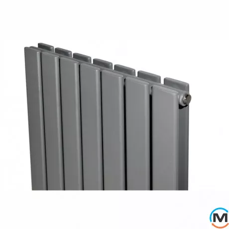 Вертикальний дизайнерський радіатор опалення ARTTIDESIGN Livorno II 7/1600/476/50 сірий матовий, фото , зображення 3
