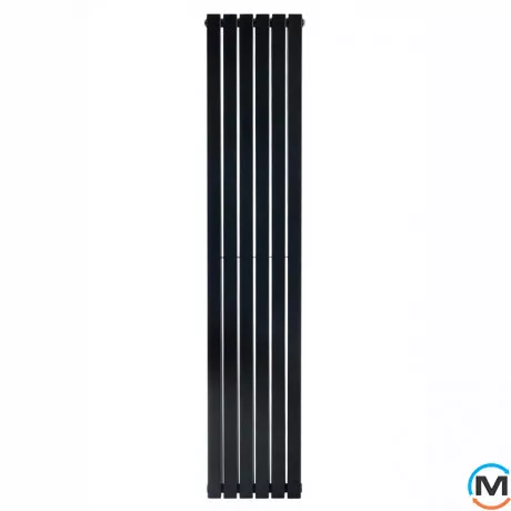 Вертикальний дизайнерський радіатор опалення ARTTIDESIGN Terni II 6/1800/354/50 чорний матовий, Підключення радіатора: Нижнє, Колір: Чорний, Висота (мм): 1800, Кількість рядів: 2, Довжина (мм): 354, фото , зображення 2