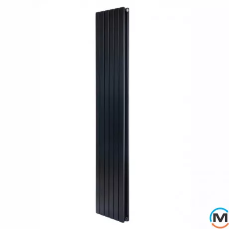 Вертикальний дизайнерський радіатор опалення ARTTIDESIGN Terni II 6/1800/354/50 чорний матовий, Підключення радіатора: Нижнє, Колір: Чорний, Висота (мм): 1800, Кількість рядів: 2, Довжина (мм): 354, фото 