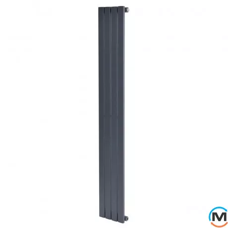 Вертикальний дизайнерський радіатор опалення ARTTIDESIGN Terni 4/1500/236/50 сірий матовий, Підключення радіатора: Нижнє, Колір: Сірий, Висота (мм): 1500, Кількість рядів: 1, Довжина (мм): 236, фото , зображення 2