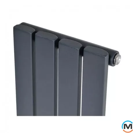 Вертикальний дизайнерський радіатор опалення ARTTIDESIGN Terni 4/1500/236/50 сірий матовий, Підключення радіатора: Нижнє, Колір: Сірий, Висота (мм): 1500, Кількість рядів: 1, Довжина (мм): 236, фото , зображення 3