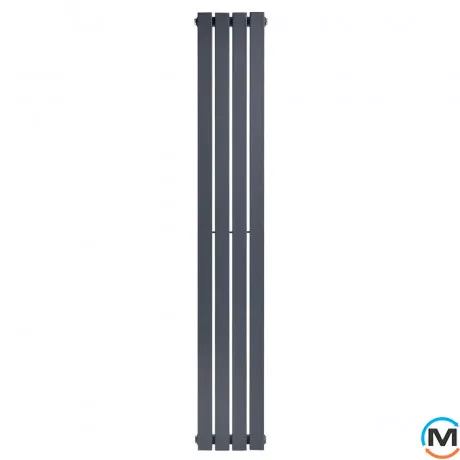 Вертикальний дизайнерський радіатор опалення ARTTIDESIGN Terni 4/1500/236/50 сірий матовий, Підключення радіатора: Нижнє, Колір: Сірий, Висота (мм): 1500, Кількість рядів: 1, Довжина (мм): 236, фото 