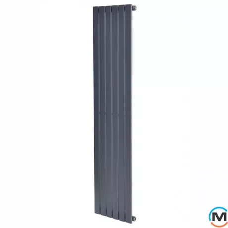 Вертикальний дизайнерський радіатор опалення ARTTIDESIGN Terni 6/1800/354/50 сірий матовий, Підключення радіатора: Нижнє, Колір: Сірий, Висота (мм): 1800, Кількість рядів: 1, Довжина (мм): 354, фото 