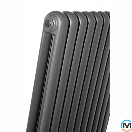 Вертикальний дизайнерський радіатор опалення ARTTIDESIGN Verona 10/1200/600 сірий матовий, фото , зображення 2