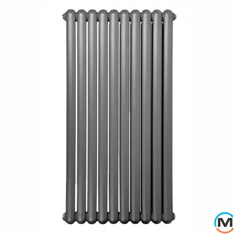 Вертикальний дизайнерський радіатор опалення ARTTIDESIGN Verona 10/1200/600 сірий матовий, фото 