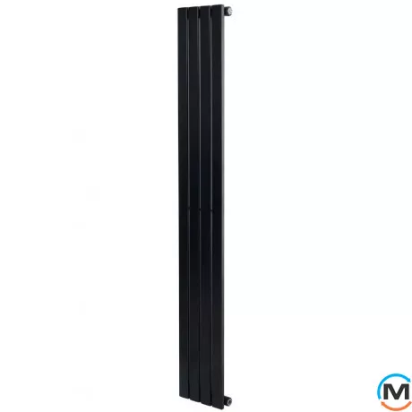 Вертикальный дизайнерский радиатор отопления ARTTIDESIGN Terni 4/1500/236/50 черный матовый, Підключення радіатора: Нижнє, Колір: Чорний, Висота (мм): 1500, Кількість рядів: 1, Довжина (мм): 236, фото 