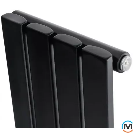 Вертикальный дизайнерский радиатор отопления ARTTIDESIGN Terni 4/1500/236/50 черный матовый, Підключення радіатора: Нижнє, Колір: Чорний, Висота (мм): 1500, Кількість рядів: 1, Довжина (мм): 236, фото , зображення 3