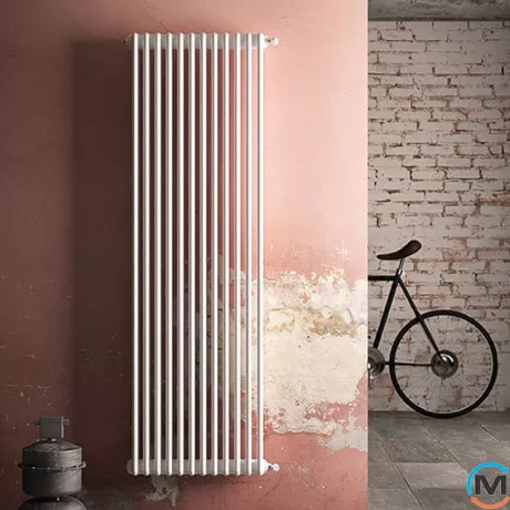 Трубчастий радіатор DeLonghi Multicolumn H=1800 3-10 (секцій) конфігурація 0 (бічне 1/2") RAL9016, Підключення радіатора: Бокове, Виконання: Вертикальний, Колір: Білий, Діаметр вхід/вихід: 1/2", Висота (мм): 1800, Ширина (мм): 460, Глибина (мм): 107, фото , зображення 2