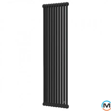 Трубчастий радіатор DeLonghi Multicolumn H=1800 2-10 (секцій) конфігурація D (нижче 1/2") RAL9005MATT нижнє підключення, Підключення радіатора: Нижнє, Виконання: Вертикальний, Колір: Чорний, Діаметр вхід/вихід: 1/2", Висота (мм): 1800, Ширина (мм): 460, Глибина (мм): 66, фото 