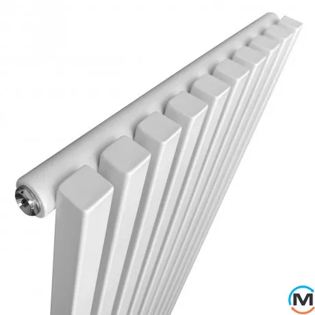 Радіатор ARTTIDESIGN Ancona 10/1800/460/50 білий матовий вертикальний дизайнерський, Виконання: Вертикальний, Колір: Білий, Висота (мм): 1800, Глибина (мм): 100, Ширина (мм): 460, Кількість секцій: 10, фото , зображення 3