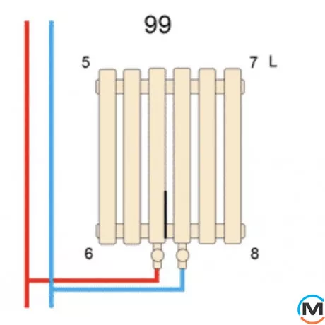 Радіатор ARTTIDESIGN Ancona 10/1800/460/50 чорний матовий вертикальний дизайнерський, Виконання: Вертикальний, Колір: Чорний, Висота (мм): 1800, Глибина (мм): 100, Ширина (мм): 460, Кількість секцій: 10, фото , зображення 6
