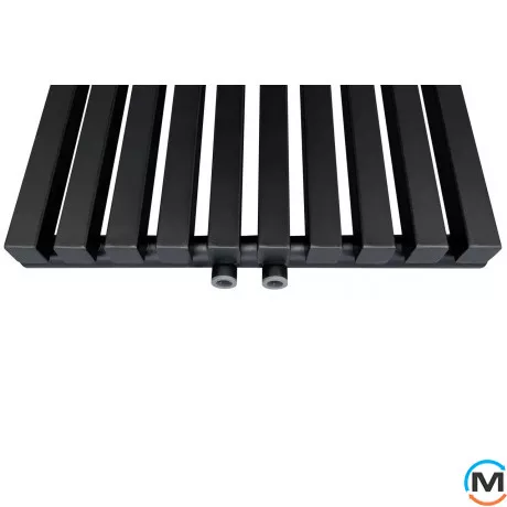 Радіатор ARTTIDESIGN Ancona 10/1800/460/50 чорний матовий вертикальний дизайнерський, Виконання: Вертикальний, Колір: Чорний, Висота (мм): 1800, Глибина (мм): 100, Ширина (мм): 460, Кількість секцій: 10, фото , зображення 4