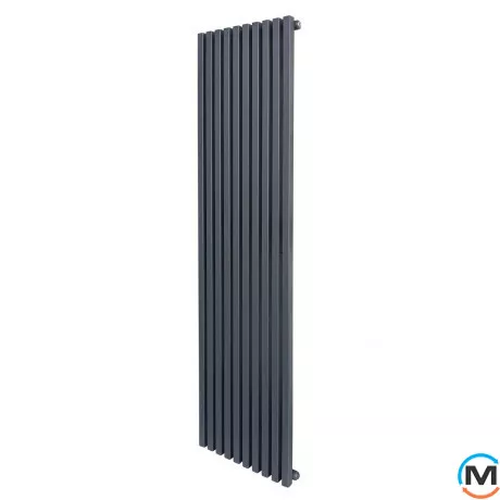 Радіатор ARTTIDESIGN Ancona 10/1800/460/50 сірий вертикальний матовий дизайнерський, Виконання: Вертикальний, Колір: Сірий, Висота (мм): 1800, Глибина (мм): 100, Ширина (мм): 460, Кількість секцій: 10, фото 