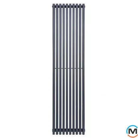 Радіатор ARTTIDESIGN Ancona 10/1800/460/50 сірий вертикальний матовий дизайнерський, Виконання: Вертикальний, Колір: Сірий, Висота (мм): 1800, Глибина (мм): 100, Ширина (мм): 460, Кількість секцій: 10, фото , зображення 2
