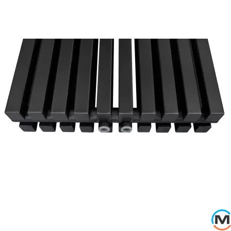 Радіатор ARTTIDESIGN Ancona II 10/1800/460/50 чорний матовий вертикальний дизайнерський, Виконання: Вертикальний, Колір: Чорний, Висота (мм): 1800, Глибина (мм): 110, Ширина (мм): 460, Кількість секцій: 10, фото , зображення 4