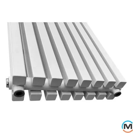 Радіатор ARTTIDESIGN Ancona II 8/1000/368 білий матовий вертикальний дизайнерський, Виконання: Вертикальний, Колір: Білий, Висота (мм): 1000, Глибина (мм): 110, Ширина (мм): 368, Кількість секцій: 8, фото , зображення 4