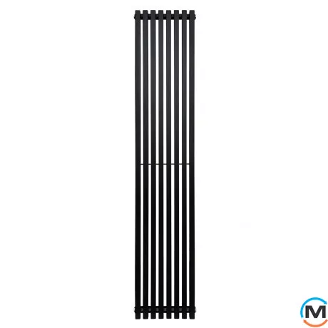 Радіатор ARTTIDESIGN Ancona II 8/1800/368 чорний матовий вертикальний дизайнерський, Виконання: Вертикальний, Колір: Чорний, Висота (мм): 1800, Глибина (мм): 110, Ширина (мм): 368, Кількість секцій: 8, фото , зображення 2