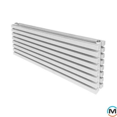Радіатор ARTTIDESIGN Ancona II G 8/368/1000 білий горизонтальний матовий дизайнерський, Виконання: Горизонтальний, Колір: Білий, Висота (мм): 368, Глибина (мм): 130, Ширина (мм): 1000, Кількість секцій: 8, фото 