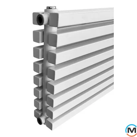 Радіатор ARTTIDESIGN Ancona II G 8/368/1600 білий матовий горизонтальний дизайнерський, Виконання: Горизонтальний, Колір: Білий, Висота (мм): 368, Глибина (мм): 130, Ширина (мм): 1600, Кількість секцій: 8, фото , зображення 4