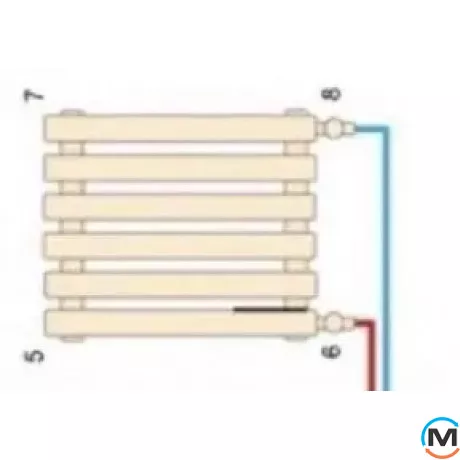 Радіатор ARTTIDESIGN Ancona II G 8/368/1800 білий матовий горизонтальний дизайнерський, Виконання: Горизонтальний, Колір: Білий, Висота (мм): 368, Глибина (мм): 130, Ширина (мм): 1800, Кількість секцій: 8, фото , зображення 5