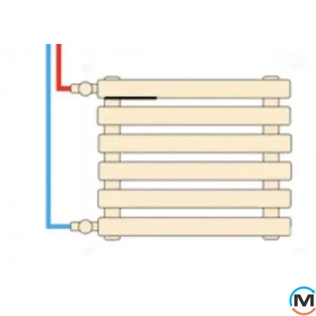 Радіатор ARTTIDESIGN Ancona II G 8/368/1000 чорний матовий горизонтальний дизайнерський, Виконання: Горизонтальний, Колір: Чорний, Висота (мм): 368, Глибина (мм): 130, Ширина (мм): 1000, Кількість секцій: 8, фото , зображення 6