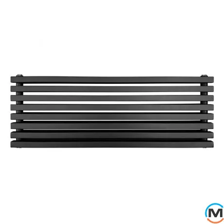 Радіатор ARTTIDESIGN Ancona II G 8/368/1000 чорний матовий горизонтальний дизайнерський, Виконання: Горизонтальний, Колір: Чорний, Висота (мм): 368, Глибина (мм): 130, Ширина (мм): 1000, Кількість секцій: 8, фото , зображення 2