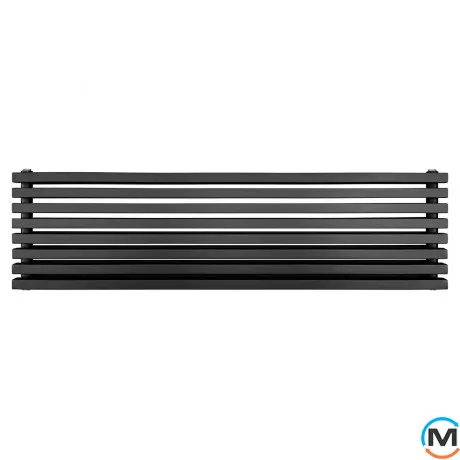 Радіатор ARTTIDESIGN Ancona II G 8/368/1300 чорний матовий горизонтальний дизайнерський, Виконання: Горизонтальний, Колір: Чорний, Висота (мм): 368, Глибина (мм): 130, Ширина (мм): 1300, Кількість секцій: 8, фото , зображення 2