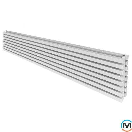 Радіатор ARTTIDESIGN Ancona II G 8/368/1800 білий матовий горизонтальний дизайнерський, Виконання: Горизонтальний, Колір: Білий, Висота (мм): 368, Глибина (мм): 130, Ширина (мм): 1800, Кількість секцій: 8, фото 