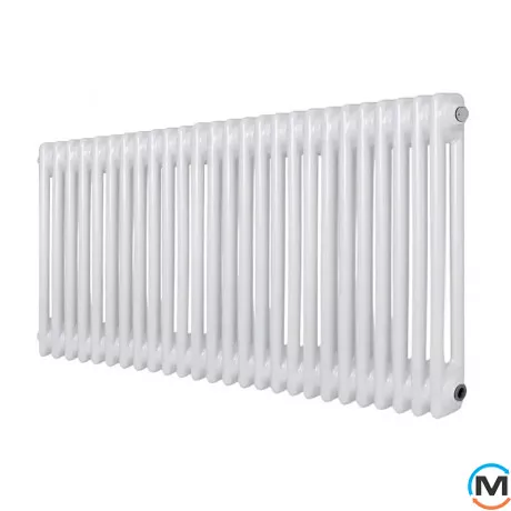 Радіатор ARTTIDESIGN Bari II G 26/500/1190 білий матовий горизонтальний дизайнерський, Підключення радіатора: Бокове, Виконання: Горизонтальний, Колір: Білий, Висота (мм): 500, Ширина (мм): 1190, Кількість рядів: 2, фото 