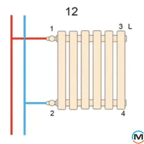 Радіатор ARTTIDESIGN Bari II G 26/500/1190 чорний матовий горизонтальний дизайнерський, Підключення радіатора: Бокове, Виконання: Горизонтальний, Колір: Чорний, Висота (мм): 500, Ширина (мм): 1190, Кількість рядів: 2, фото , зображення 4