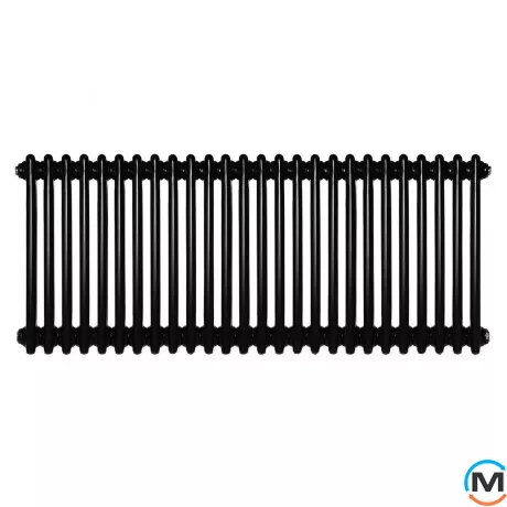 Радіатор ARTTIDESIGN Bari II G 26/500/1190 чорний матовий горизонтальний дизайнерський, Підключення радіатора: Бокове, Виконання: Горизонтальний, Колір: Чорний, Висота (мм): 500, Ширина (мм): 1190, Кількість рядів: 2, фото , зображення 2