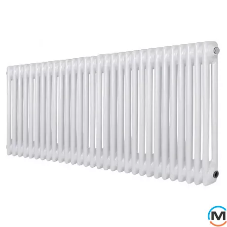 Радіатор ARTTIDESIGN Bari II G 30/500/1370 білий матовий горизонтальний дизайнерський, Підключення радіатора: Бокове, Виконання: Горизонтальний, Колір: Білий, Висота (мм): 500, Ширина (мм): 1370, Кількість рядів: 2, фото 