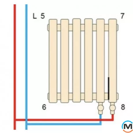 Радіатор ARTTIDESIGN Bari III G 17/600/785/50 білий матовий горизонтальний дизайнерський, Підключення радіатора: Бокове, Виконання: Горизонтальний, Колір: Білий, Висота (мм): 600, Ширина (мм): 785, Кількість рядів: 3, фото , зображення 4