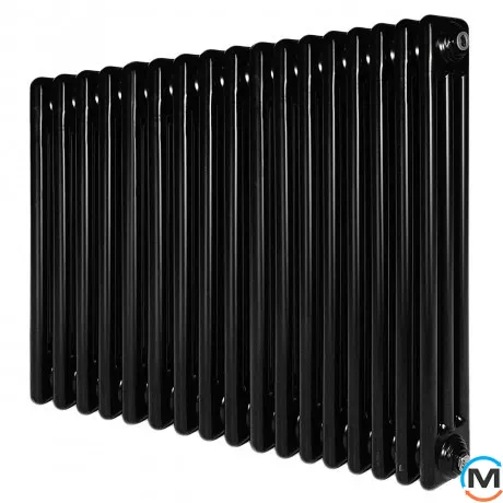 Радіатор ARTTIDESIGN Bari III G 17/600/785/50 чорний матовий горизонтальний дизайнерський, Підключення радіатора: Бокове, Виконання: Горизонтальний, Колір: Чорний, Висота (мм): 600, Ширина (мм): 785, Кількість рядів: 3, фото 