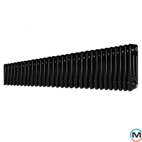 Радіатор ARTTIDESIGN Bari III G 30/300/1370/50 чорний матовий горизонтальний дизайнерський, Підключення радіатора: Бокове, Виконання: Горизонтальний, Колір: Чорний, Висота (мм): 300, Ширина (мм): 1370, Кількість рядів: 3, фото 