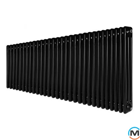 Радіатор ARTTIDESIGN Bari III G 30/600/1370/50 чорний матовий горизонтальний дизайнерський, Підключення радіатора: Бокове, Виконання: Горизонтальний, Колір: Чорний, Висота (мм): 600, Ширина (мм): 1370, Кількість рядів: 3, фото 