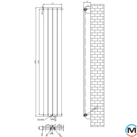 Радиатор ARTTIDESIGN Livorno 4/1600/272/50 белый матовый дизайнерский вертикальный, фото , изображение 7