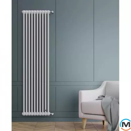 Трубчастий радіатор DeLonghi Multicolumn H=2000 2-6 (секцій) конфігурація D (нижче 1/2") RAL9005MATT нижнє підключення, Підключення радіатора: Нижнє, Виконання: Вертикальний, Колір: Чорний, Діаметр вхід/вихід: 1/2", Висота (мм): 2000, Ширина (мм): 276, Глибина (мм): 66, фото , зображення 4