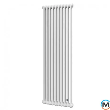 Трубчастий радіатор DeLonghi Multicolumn H=2000 2-10 (секцій) конфігурація 0 (бічне 1/2") RAL9016, Підключення радіатора: Бокове, Виконання: Вертикальний, Колір: Білий, Діаметр вхід/вихід: 1/2", Висота (мм): 2000, Ширина (мм): 460, Глибина (мм): 66, фото 