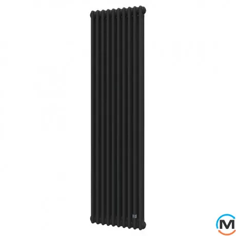 Трубчастий радіатор DeLonghi Multicolumn H=2000 3-10 (секцій) конфігурація D (нижче 1/2") RAL9005MATT нижнє підключення, Підключення радіатора: Нижнє, Виконання: Вертикальний, Колір: Чорний, Діаметр вхід/вихід: 1/2", Висота (мм): 2000, Ширина (мм): 460, Глибина (мм): 107, фото 