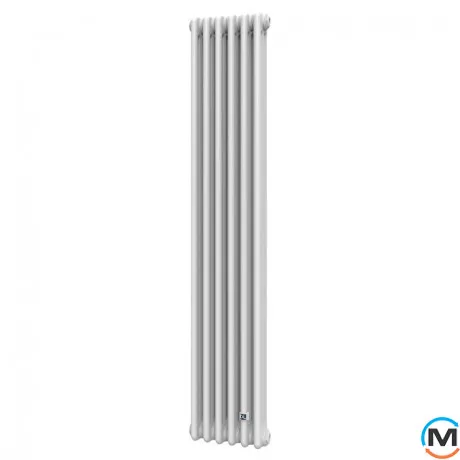 Трубчастий радіатор DeLonghi Multicolumn H=2000 3-6 (секцій) конфігурація 0 (бічне 1/2") RAL9016, Підключення радіатора: Бокове, Виконання: Вертикальний, Колір: Білий, Діаметр вхід/вихід: 1/2", Висота (мм): 2000, Ширина (мм): 276, Глибина (мм): 107, фото 