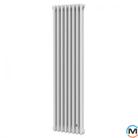 Трубчастий радіатор DeLonghi Multicolumn H=2000 3-8 (секцій) конфігурація 0 (бічне 1/2") RAL9016, Підключення радіатора: Бокове, Виконання: Вертикальний, Колір: Білий, Діаметр вхід/вихід: 1/2", Висота (мм): 2000, Ширина (мм): 368, Глибина (мм): 107, фото 