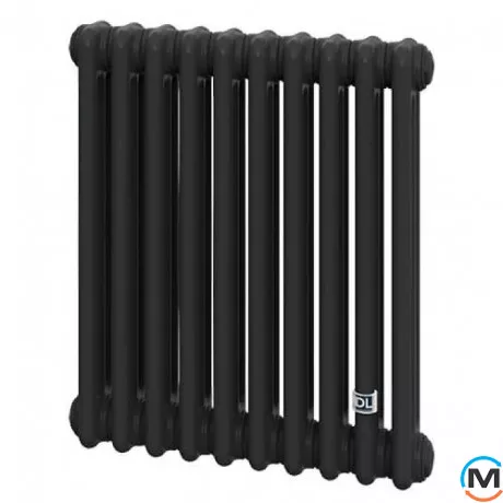 Трубчастий радіатор DeLonghi Multicolumn H=570 3-10 (секцій) конфігурація 0 (бічне 1/2") RAL9005МATT, Підключення радіатора: Бокове, Виконання: Горизонтальний, Колір: Чорний, Діаметр вхід/вихід: 1/2", Висота (мм): 570, Ширина (мм): 460, Глибина (мм): 107, фото 