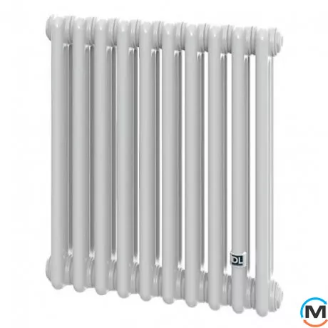 Трубчастий радіатор DeLonghi Multicolumn H=570 3-10 (секцій) конфігурація 0 (бічне 1/2") RAL9016, Підключення радіатора: Бокове, Виконання: Горизонтальний, Колір: Білий, Діаметр вхід/вихід: 1/2", Висота (мм): 570, Ширина (мм): 460, Глибина (мм): 107, фото 
