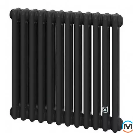 Трубчастий радіатор DeLonghi Multicolumn H=570 3-12 (секцій) конфігурація 0 (бічне 1/2") RAL9005МATT, Підключення радіатора: Бокове, Виконання: Горизонтальний, Колір: Чорний, Діаметр вхід/вихід: 1/2", Висота (мм): 570, Ширина (мм): 552, Глибина (мм): 107, фото 