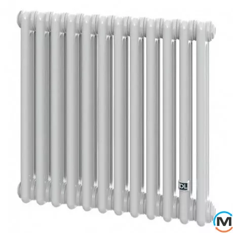 Трубчастий радіатор DeLonghi Multicolumn H=570 3-12 (секцій) конфігурація 0 (бічне 1/2") RAL9016, Підключення радіатора: Бокове, Виконання: Горизонтальний, Колір: Білий, Діаметр вхід/вихід: 1/2", Висота (мм): 570, Ширина (мм): 552, Глибина (мм): 107, фото 
