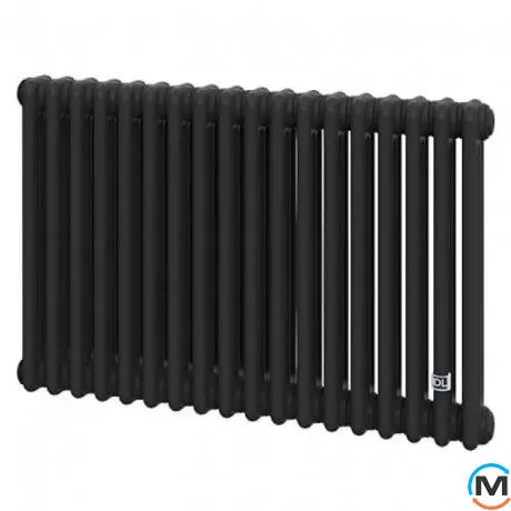 Трубчастий радіатор DeLonghi Multicolumn H=570 3-18 (секцій) конфігурація 0 (бічне 1/2") RAL9005МATT, Підключення радіатора: Бокове, Виконання: Горизонтальний, Колір: Чорний, Діаметр вхід/вихід: 1/2", Висота (мм): 570, Ширина (мм): 828, Глибина (мм): 107, фото 
