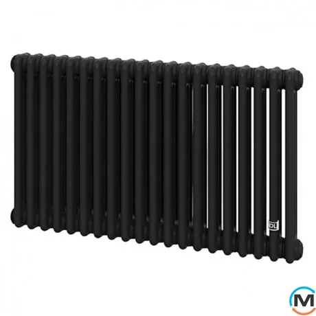 Трубчастий радіатор DeLonghi Multicolumn H=570 3-20 (секцій) конфігурація 0 (бічне 1/2") RAL9005МATT, Підключення радіатора: Бокове, Виконання: Горизонтальний, Колір: Чорний, Діаметр вхід/вихід: 1/2", Висота (мм): 570, Ширина (мм): 920, Глибина (мм): 107, фото 