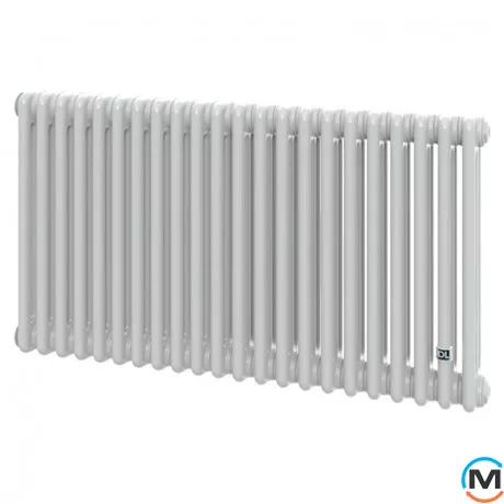 Трубчастий радіатор DeLonghi Multicolumn H=570 3-22 (секцій) конфігурація 0 (бічне 1/2") RAL9016, Підключення радіатора: Бокове, Виконання: Горизонтальний, Колір: Білий, Діаметр вхід/вихід: 1/2", Висота (мм): 570, Ширина (мм): 1012, Глибина (мм): 107, фото 