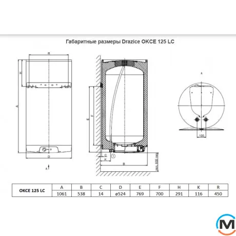 Бойлер електричний Drazice OKCE 125 L, фото , зображення 4